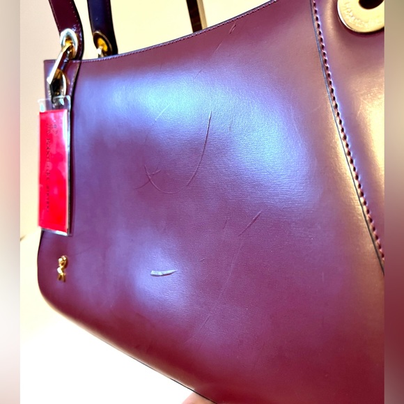 Roberta Di Camerino NWT Burgundy Leather Shoulder Purse - Picture 5 of 10